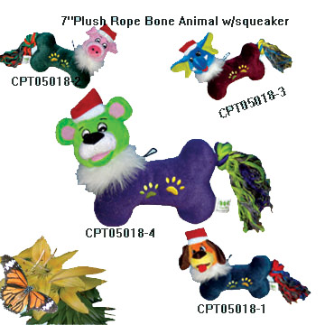  7" Plush Rope Animal Bone Body Pet Toys (7 "Plush Веревка Animal Bone кузова с игрушками для животных)