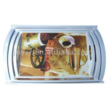  3pc Melamine Tray Set with Handle ( 3pc Melamine Tray Set with Handle)