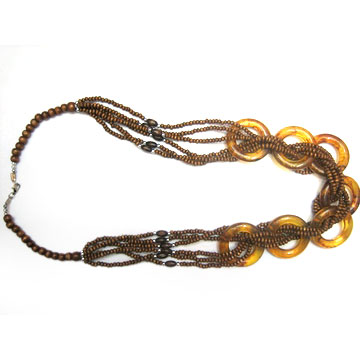  Wood Beads Necklace (Collier de perles de bois)