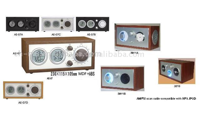  Wooden Frame Clock Radios (Деревянная рама радиочасы)