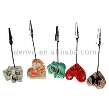  Memo Clips with Heart Resin Bases