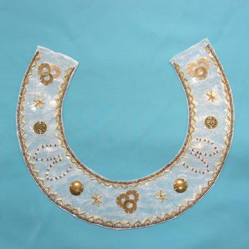  Handcraft Embroidered Beads & Copper Sheet on Organza ( Handcraft Embroidered Beads & Copper Sheet on Organza)