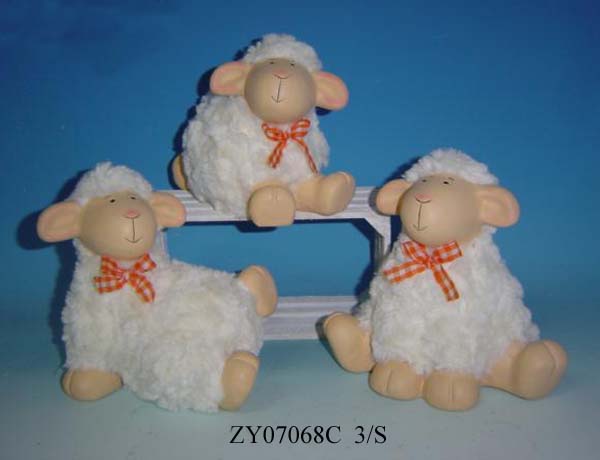  Ceramic Sheep with Feather (Cramique moutons avec Feather)