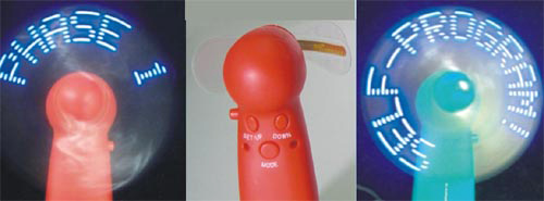 Programmierbare Blinkende Mini-Ventilator mit Message (Programmierbare Blinkende Mini-Ventilator mit Message)