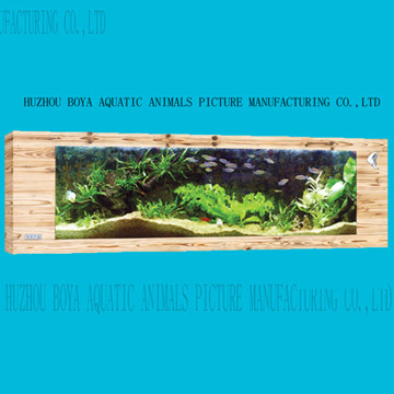  Wall-Mounted Aquarium (Natural Carbonized Wooden Frame) (Mural Aquarium (Natural Carbonized bois Frame))