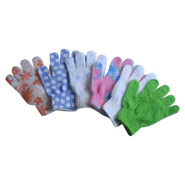  Nylon Bath Gloves