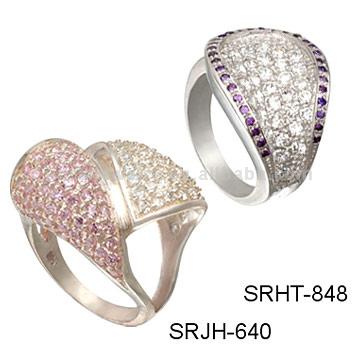 Silver Earrings with CZ (SEJR-460) Sterling 925