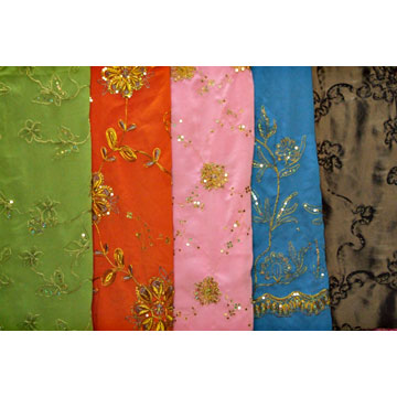  Spangle, Flat, Cord Embroidery on Chiffon ( Spangle, Flat, Cord Embroidery on Chiffon)