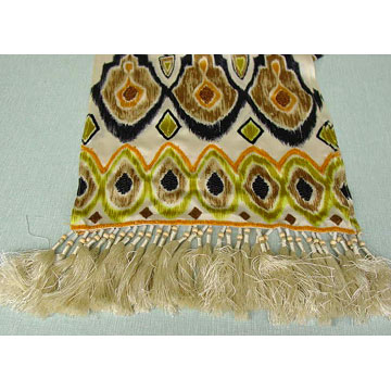  Beading, Embroidery, Fringe on Printed Scarf ( Beading, Embroidery, Fringe on Printed Scarf)