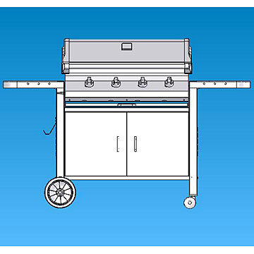  Gas BBQ Cart (Газ барбекю Корзина)