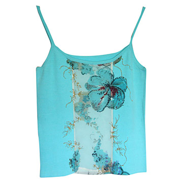  Bead-Embroidered and Printed Tank Top ()