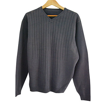  V-Neck Long Sleeve Pullover ()