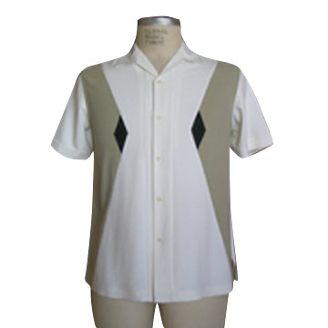  Men`s Short Sleeve Woven Shirt