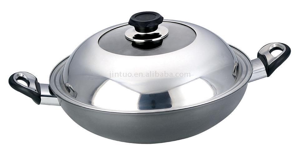  Smokeless Non-Stick Chinese Wok with Double Ears ( Smokeless Non-Stick Chinese Wok with Double Ears)