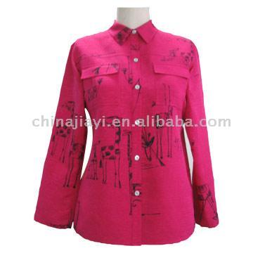  Women`s 100% Silk Woven Shirt (100% женский шелковый Woven Shirt)