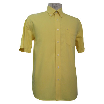  Men`s Short Sleeve Woven Shirt