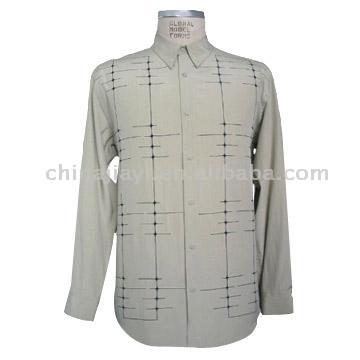  Men`s Long Sleeve Woven Shirt