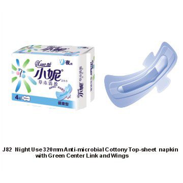 Night Use 320mm Anti-Microbial Cottony Top-Sheet Napkins (Ночью использования 320мм антимикробной ватные Топ-лист Салфетки)