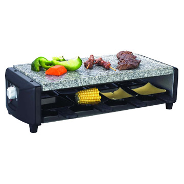 8-Person Raclette Grill with Natural Stone Plate (Raclette pour 8 personnes Grill avec pierre naturelle Plate)