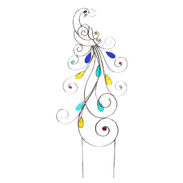  Garden Stake with Peacock Design ( Garden Stake with Peacock Design)