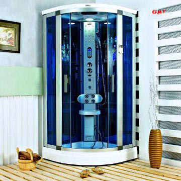  Computerized Steam Bathroom In Blue Glass (Компьютеризированная подогревом в ванной комнате В Синее стекло)