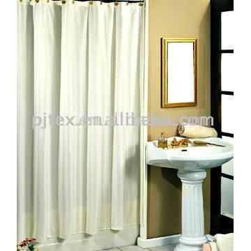  100% Polyester Satin Stripe Shower Curtain ( 100% Polyester Satin Stripe Shower Curtain)