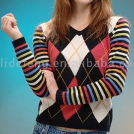  Ladies` V-Neck Sweater