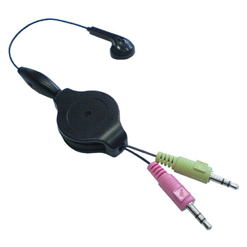  Retractable USB Cable and PC Earphone (Выдвижной USB-кабель и наушники ПК)