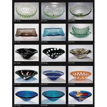  Glass Basins, Glass Sinks, Wash Basin (Cuvettes en verre, Verre puits, d`un lavabo)