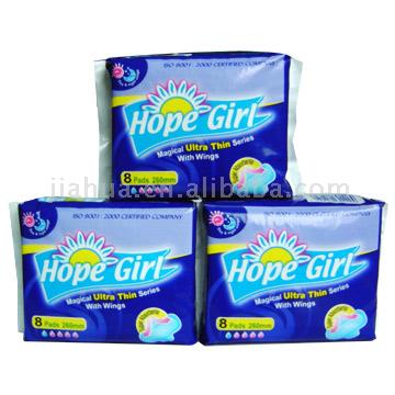 Dry-Woven Sanitary Napkins with Wings (Dry-Woven Sanitary Napkins with Wings)