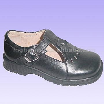  Girl`s Back to School Shoes with Cow Leather Upper (Девочка обратно в школе обувь коровьей кожи Верхние)