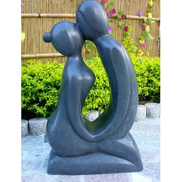  Black Kissing Couple Statue (Черный целующаяся пара Статуя)