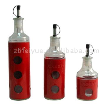  3pcs Oil Bottles with Color Metal Coating (3pcs bouteilles d`huile avec Color Metal Coating)
