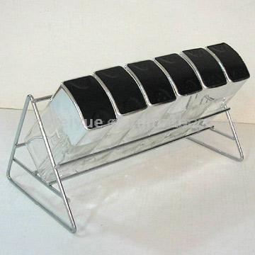  6pc Glass Condiment Container Set (6pc стекла набор для специй)