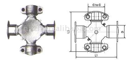  Universal Joint with 2 Welded Plate and 2 Wing Bearings