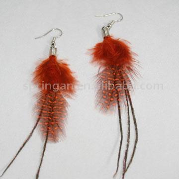  Color Feather Earrings (Boucles d`oreilles en plumes de couleur)