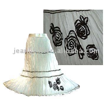 Silk Skirt with Crinkled Layer (Silk Skirt avec gaufrées Layer)