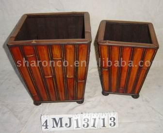  Bamboo Planter Set (2pcs) (Бамбук Planter Set (2шт))