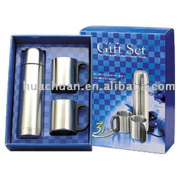  Stainless Steel Flask Gift Set (500ml Vacuum Flask and 220ml Coffee Cups) (Stainless Steel Flask Gift Set (500ml et 220ml Thermos de café tasses))