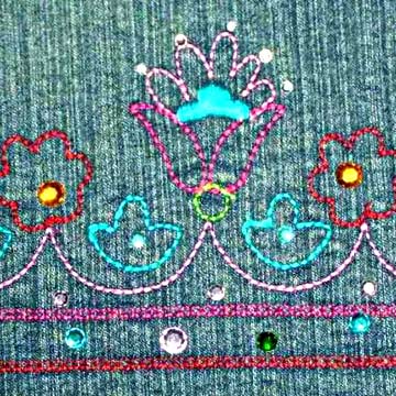  Embroidery (On Denim Garment) (Вышивка (На Джинсовая одежда))