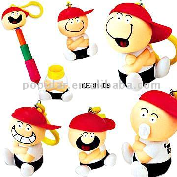  Funny Kids Retractile Ball Pens with Body and Key Chain ( Funny Kids Retractile Ball Pens with Body and Key Chain)