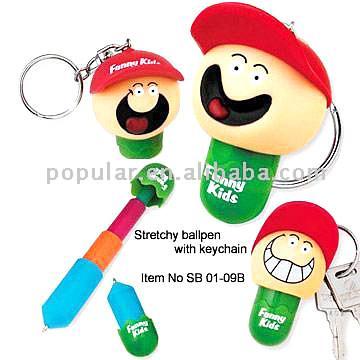  Funny Kids Retractile Ballpen with Metal Key Chain ( Funny Kids Retractile Ballpen with Metal Key Chain)