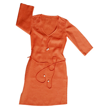  Linen Dress with Embroidery (Leinen-Kleid mit Stickereien)
