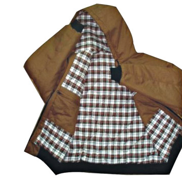  Men`s Cotton Canvas Jacket with Cotton Flannel Lining Quilted (Men`s Cotton Canvas Veste avec doublure matelassée en flanelle de coton)