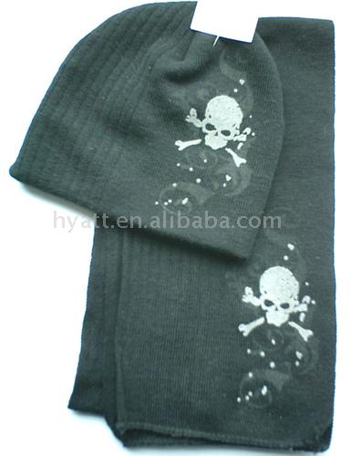  Knitted Hat Scarf ( Knitted Hat Scarf)