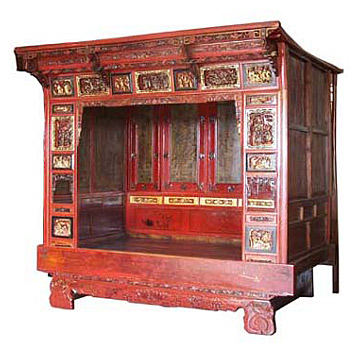  Chinese Qing Dynasty Carved Bed (Китайские династии Цин Резная кровать)