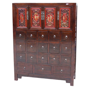  Chinese Carved CD Cabinet