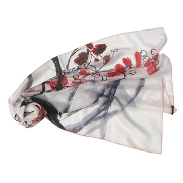  Digital Printed Silk Scarf (Foulard en soie imprimée numérique)