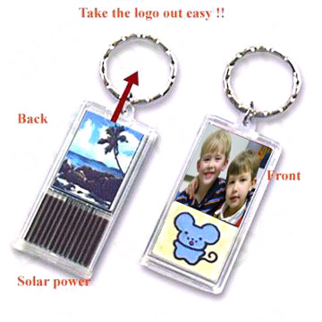  Solar Powered LCD Flashing Keychain (Solar Powered LCD Flashing Keychain)
