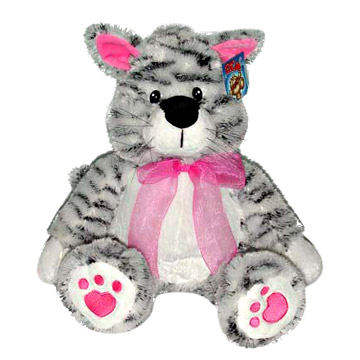  White and Black Cat with Organza Ribbon